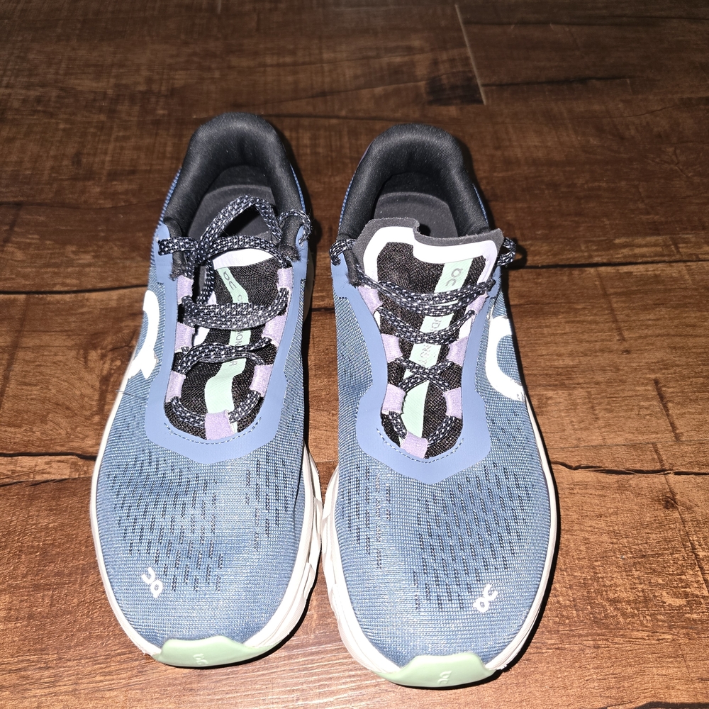On Cloud Athletic Sneakers in Blue with Mint Accents